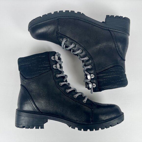 Women's Lue Lace-Up Boots - Universal Thread Black Size 9.5 - Picture 6 of 10